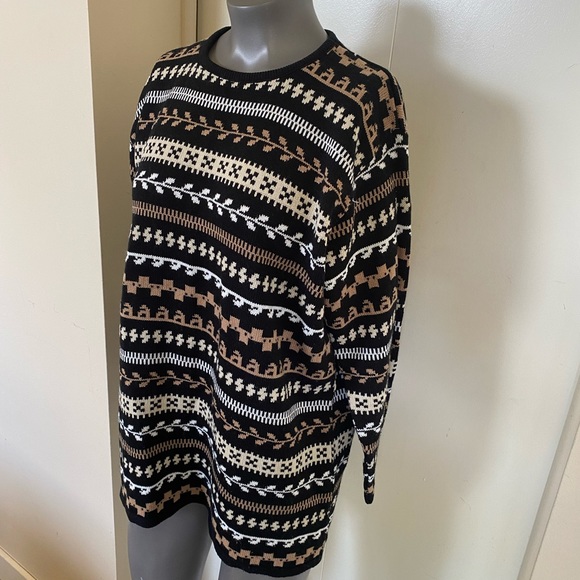Avon vintage sz large acrylic brown/ black sweater - Picture 4 of 7